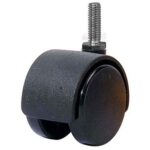 Rueda doble PP negro 50 mm rosca 1/4"