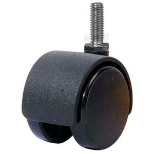 Rueda doble PP negro 50 mm rosca 1/4"