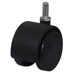 Rueda doble PP negro 50 mm rosca 3/8"