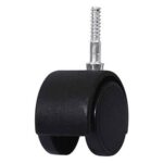 Rueda doble PP negro 40 mm perno madera