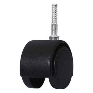 Rueda doble PP negro 40 mm perno madera