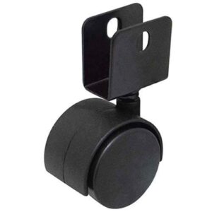 Rueda doble PP negro 40 mm base U 16 mm negra