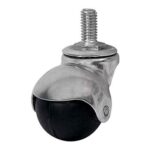 Rueda balon de goma negra giratoria c/base