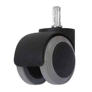 Rueda doble nylon / PU gris 50 mm - 8 mm estriado