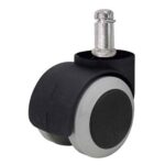 Rueda doble nylon / PU gris 50 mm - 11 mm sillon