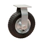Rueda neumatica 200 mm - horq. acero base fija