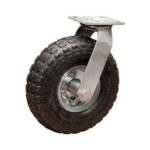 Rueda neumatica 250 mm - horq. acero base giratoria