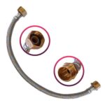 Flexible mallado de agua/gas acero inoxidable 1/2" x 80 cm.