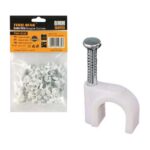 Grampa c/ clavo cable coaxil 8 (x 100 uds.)