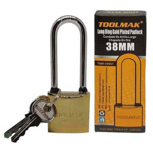 Candado acero bronceado arco alto 38 mm Toolmak