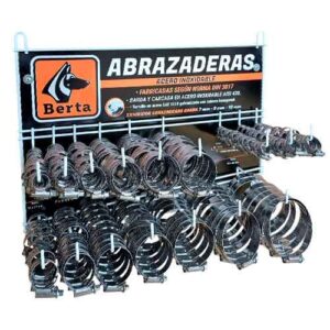 Exhibidor de abrazaderas inox. 355 unidades