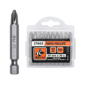 Punta p/atornillador phillips 2 x 50 mm S2 (x 10 uds.)