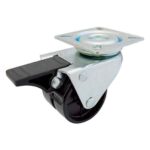 Rueda doble PP negro 50 mm base girat. y freno