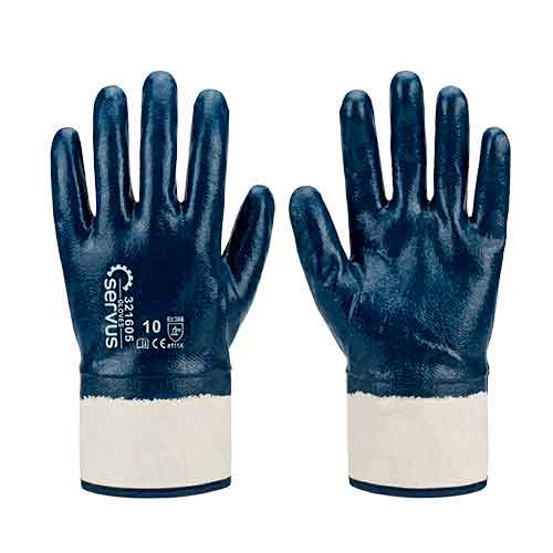 Guante de nitrilo puño de lona elastizado (par)