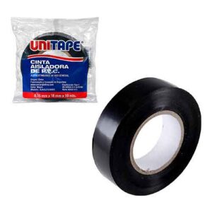 Cinta aisladora 18 mm x 10mt x 0,15 mm negra Unitape