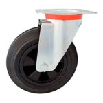 Rueda PP y goma 200 mm base giratoria p/ contenedor